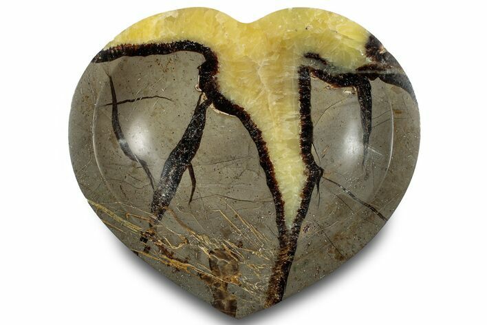 Polished Heart-Shaped Septarian Dish - Madagascar #304705